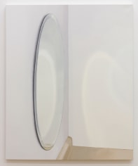 Roger White Oval Mirror with Counter, 2015