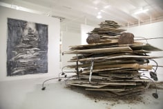 Anselm Kiefer,&nbsp;Die Erdzeitalter,&nbsp;2014, two gouache and charcoal works on photographic paper and canvas and one sculpture, dimensions variable