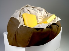 Claes Oldenburg,&nbsp;Soft Baked Potato, Open and Thrown, Scale A, 1970, canvas and wood,&nbsp;16 x 41 x 32 in.