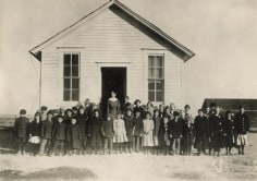 Lewis Hine This is the attendance at the Minto Valley School on December 6. Compare with photograph 4001 taken October 21 - 6 weeks after school opened with only six children attending. Location: Sterling [vicinity], Colorado / L.W. Hine., 1915