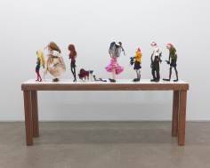 Nathalie Djurberg and Hans Berg, Puppets from the Parade of Rituals and Stereotypes 2, 2012, mixed media, 61 &times; 17 &frac34; &times; 90 &frac12; in.