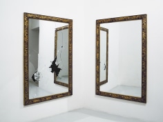Michelangelo Pistoletto,&nbsp;Two Less One, 2009,&nbsp;golden wood and mirror,&nbsp;each 70 7/8 x 47 1/4 inches