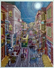 Khaldoun Chichakli, Al Sanjakdar Street and Night Lights Ornaments in Past Days, 2006, Watercolor on paper, 42.7 x 35 cm