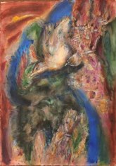 Elias Zayat,&nbsp;Maalula Autumn, 2015, Tempura on board, 105 x 74 cm