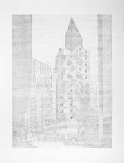 Seher Shah, Single Utopias (Nakagin I, Tokyo), 2017, Graphite on paper, 165 x 127 cm