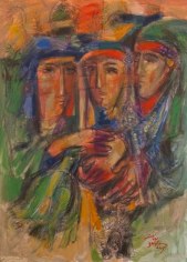 Elias Zayat, Palmyrian Morning Song, 2015, Acrylic on canvas, 100 x 73 cm