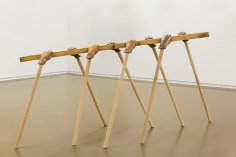 Hera B&uuml;y&uuml;ktaşcıyan, Deconstructing a Line,&nbsp;2017, Wood and bronze, 90 x 182 x 65 cm