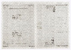 Nazgol Ansarinia, Reflections/Refractions, 4 March 2012, pp. 18&amp;amp;19, 2012, Newspaper collage, 70 x 95 cm
