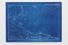 Rossella Biscotti, The Journey (From Cape Africa (Tunisia) till Misrata (Libya)), 2016, Blueprint, 88 x 122 cm