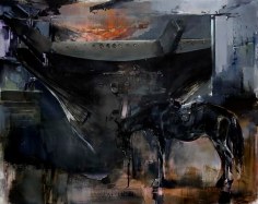 Zsolt Bodoni, The Boat, 2012, acrylic and oil on canvas, 195 x 245 cm
