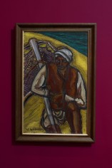 Inji Efflatoun, The Fisherman, 1958, Oil on canvas, 67.1 x 42.3 cm