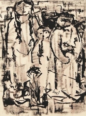 Mahmoud Hammad, Figures, 1962, Ink on paper, 24 x 18 cm