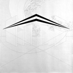 Seher Shah, Untitled (walls), 2010, Graphite and gouache on paper, 183 x 183 cm