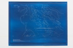 Rossella Biscotti, The Journey (Relics), 2016&nbsp;, Blueprint (in collaboration with Soprintendenza del Mare, Palermo&nbsp;IT) , 117 &times; 154.5 cm