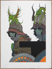 Zachary Armstrong &quot;Two Figures on White Ian Miller Keith Rankin&quot;, 2018 Encaustic and oil on canvas 96 x 72 inches