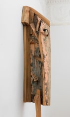 John Outterbridge &quot;Sacred Hymns &amp; Broken Tongues&quot; [detail], 1996  Wood and mixed media sculpture  74 1/2 x 14 1/2 x 12 1/4 inches