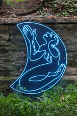 Antone K&ouml;nst &quot;Praying Woman&quot;, 2018  Neon mounted on panel  44 x 34 inches
