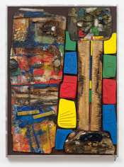 This is an image of a mixed media construction made by Noah Purifoy in 1993 titled: Joshua Tree.