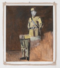 This is an image of the painting &quot;Soldier After War&quot; made by Gang Zhao on view in the exhibition, Empty Legs, curated by Jacob Billiar at Tilton Gallery.