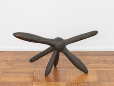 This is an image of a bronze artwork titled &quot;Walking Ball&quot; by Ruth Vollmer on view in the exhibition, Empty Legs, curated by Jacob Billiar at Tilton Gallery.