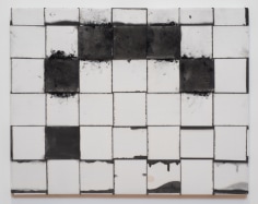 Jarbas Lopes &quot;Untitled&quot;, 2013 Charcoal and ink on woven elastic on wooden frame ​22 x 28 x 3/4 inches