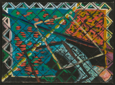 This is an image of a painting made by Malcolm Mooney in 1986 titled: Black Float from Above.