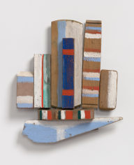 This is an image of a painted wood assemblage made by Betty Parsons in 1982 titled: Sailing Through the Sound.