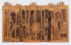 Noah Purifoy  Black, Brown and Beige (After Duke Ellington), 1989  Mixed media construction  68 x 113 x 4 inches