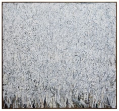Zachary Armstrong "All white painting Noah", 2019 Oil and encaustic on linen in artist frame 82 x 92 inches