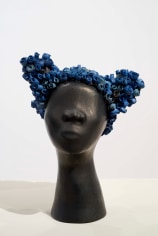 Simone Leigh &quot;Bulawayo&quot;, 2015 Terra cotta, porcelain, cobalt and epoxy 16 x 11 x 13 inches
