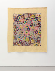 Veronica Ryan  Safe Spaces, 1988-2019  fabric, ink, thread  88 1/2 x 79 1/4 in. (224.8 x 201.3 cm)