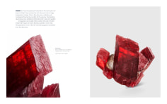 Catalog Pages rhodonite on white and detail photograph