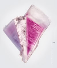 Fine mineral photograph of anhydrite on white for wilensky exquisite minerals habits exhibition.