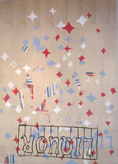 LES ROGERS  America, 1998  Enamel, acrylic, paper and tinfoil on birch plywood