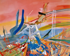 LES ROGERS  Time Takes, 2000  Oil and spray enamel on canvas  96h x 132w x 1 1/4d in
