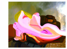 LES ROGERS  Woman on a Leather Sofa, 2008  Oil on canvas  54h x 60w x 1d in