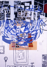 LES ROGERS  First Chamber, 1996  Enamel, acrylic and spray enamel on birch plywood  69h x 48w x 1/2d in  Collection Greece