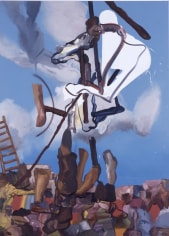 LES ROGERS  Man Cutting, 2004  Oil on canvas  84h x 60w x 1 1/4d in