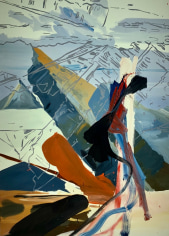 LES ROGERS  Unconcerned Rivers, 2002  Oil on canvas  84h x 60w x 1 1/4d in