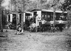 Convict wagons used to transport and house African Americans compelled to work in road gangs, lumber camps, and farms, Pitt County, North Carolina, 1910&nbsp;(Courtesy Library of Congress).