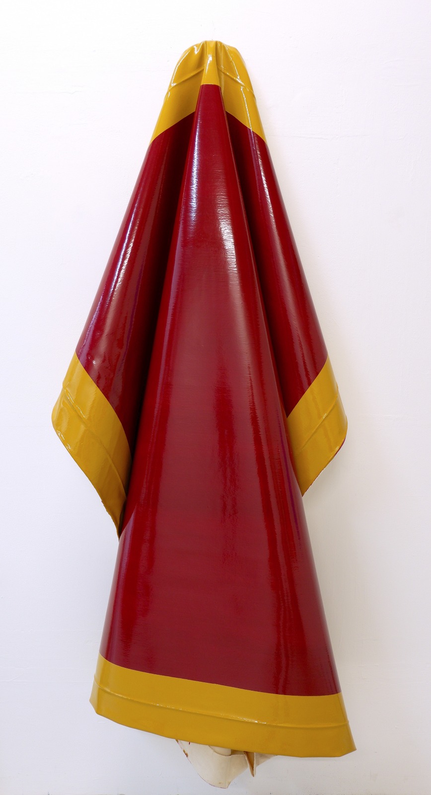 Angela de la Cruz, Deflated (Magenta/Ochre), 2013-2022