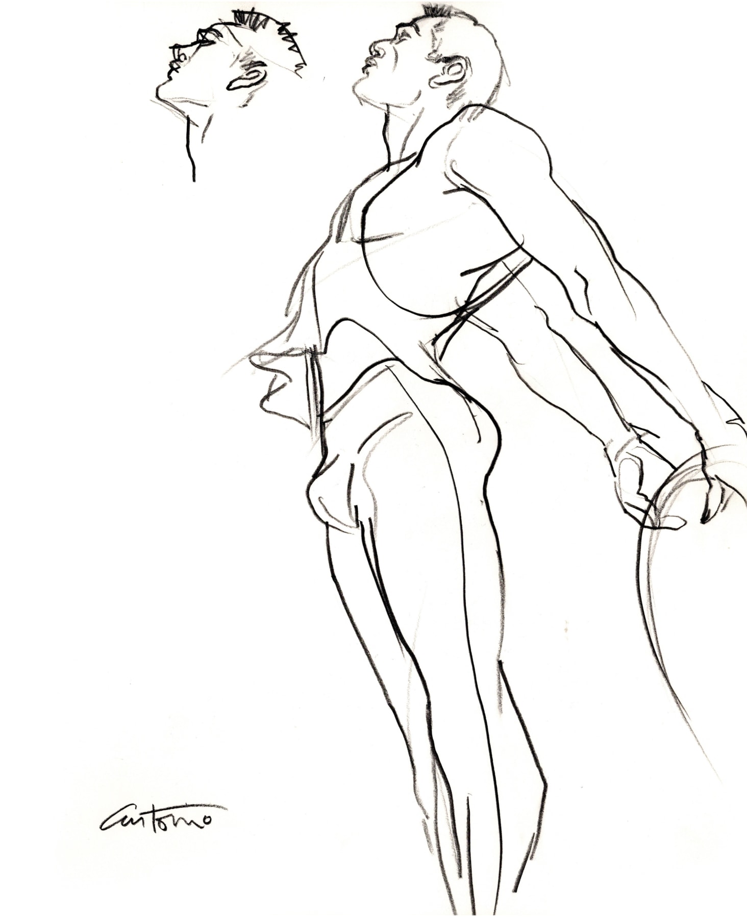 Sketch of male dancer by Antonio Lopez