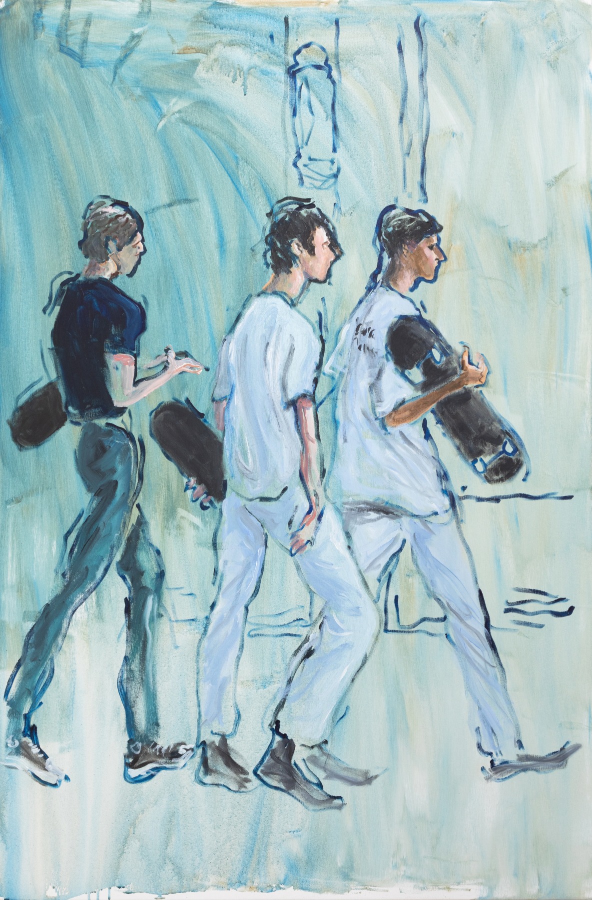 Richard Haines, Three Skaters, Manhattan Avenue, 2023