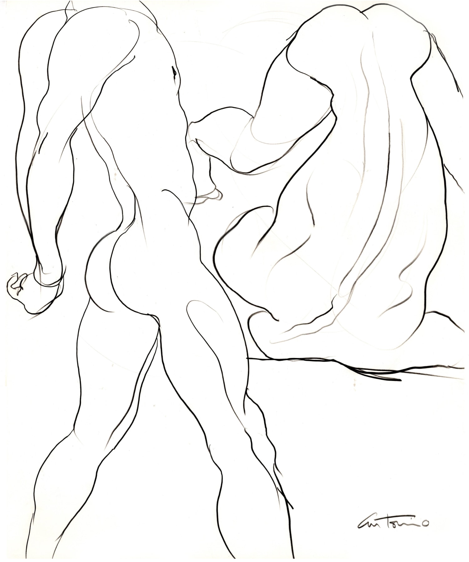 Drawing of gymnast by Antonio Lopez