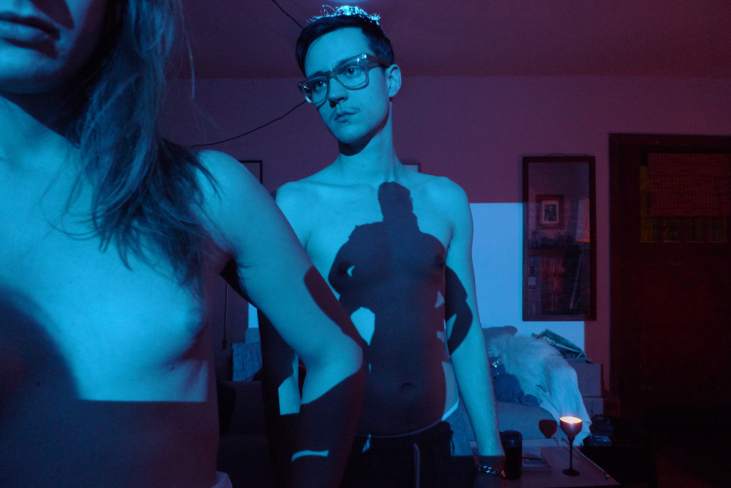 Zackary Drucker &amp; Rhys Ernst Relationship, #44 (Flawless Through the Mirror), 2013 C-print face mounted on UV acrylic  ​20 x 30 in / Edition of 10