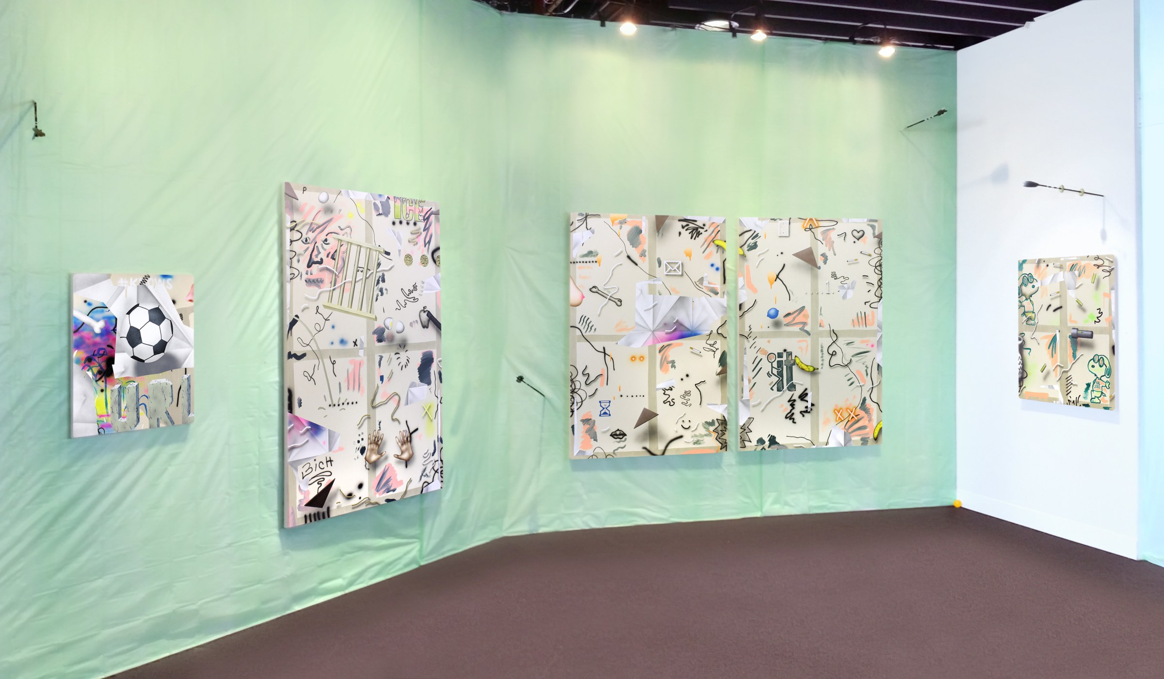 Installation View of Luis De Jesus Los Angeles at VOLTA New York 2015 featuring Josh Reames.