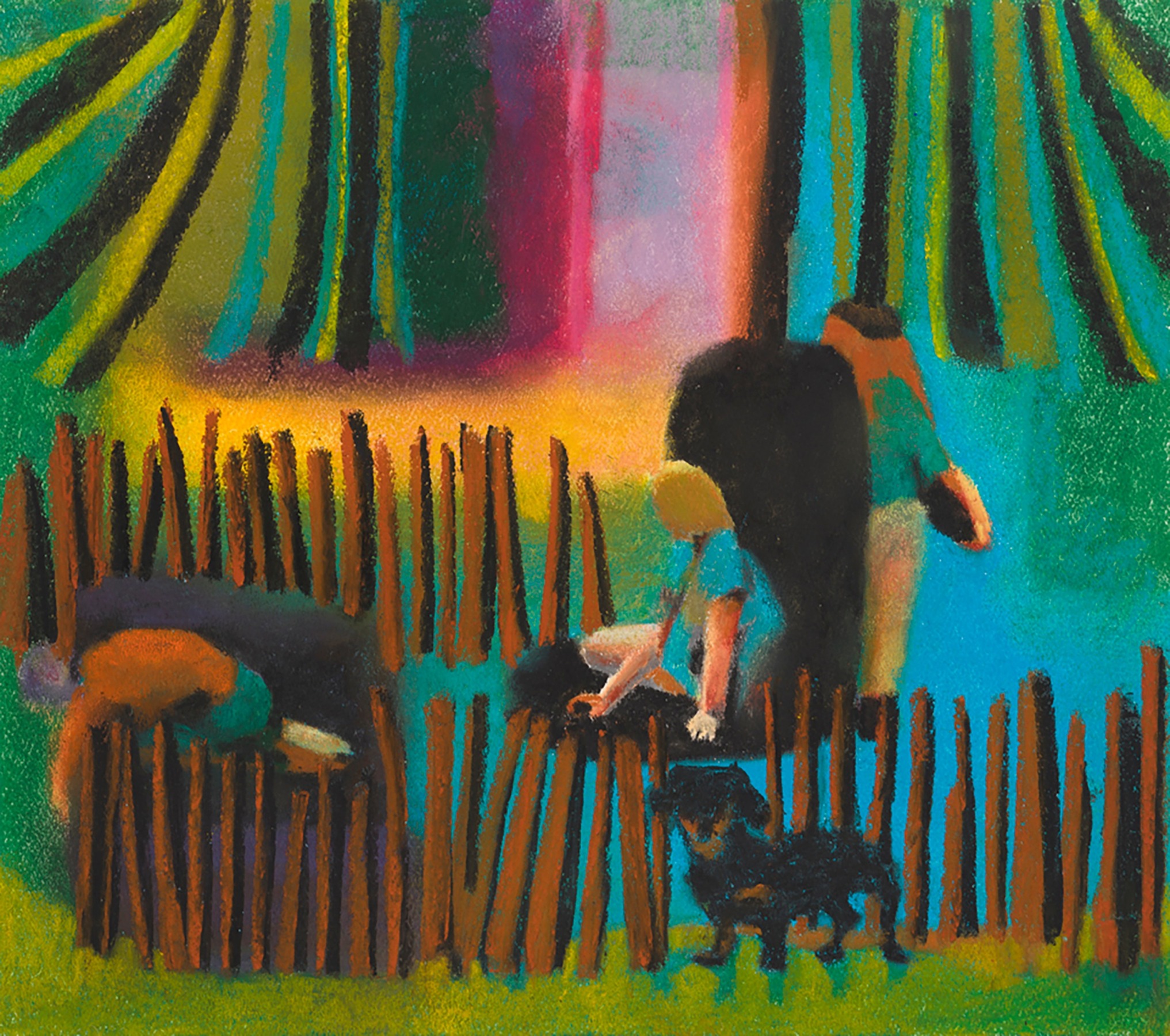 Lavi Daniel, Languid Reflection, 2022, Pastel on paper, 10.125 x 11.5 in.