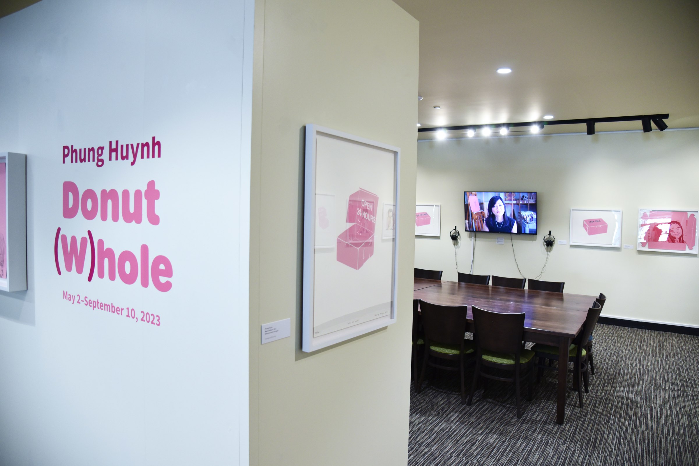 Installation view of&nbsp;Phung Huynh: Donut (W)hole, Pepperdine University: The Payson Library on view from May 2 - September 10, 2023