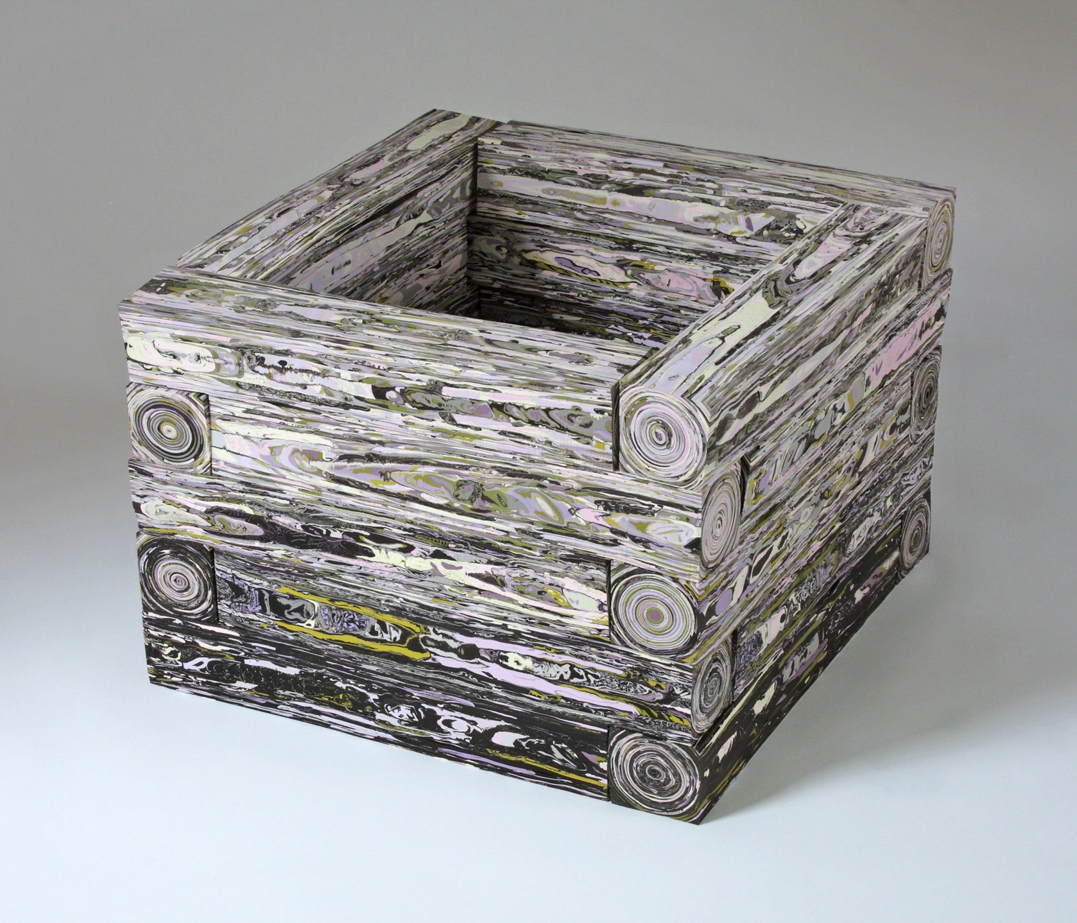 Margie Livingston Alternate view of: Stack of Planks, 2013 Acrylic paint ​16.75 x 23.5 x 23.75 in.