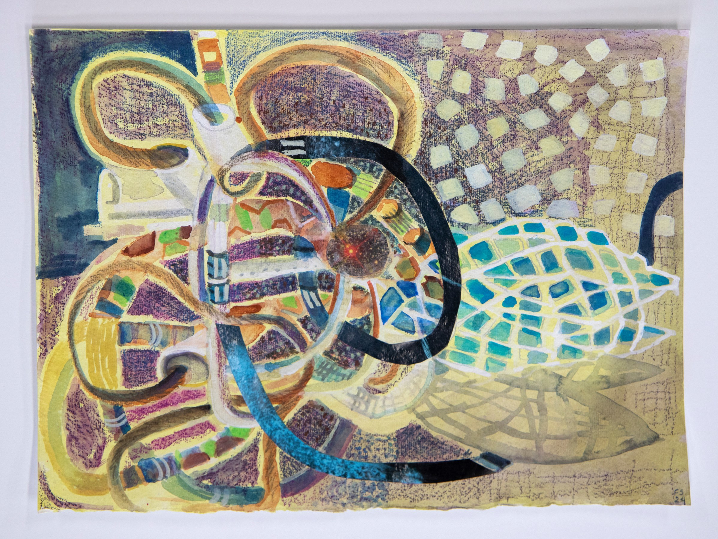 Fran Siegel Lena Drawing, 2024 Crayon, watercolor and flashe on cut and collaged paper 11 x 15 in (27.9 x 38.1 cm)